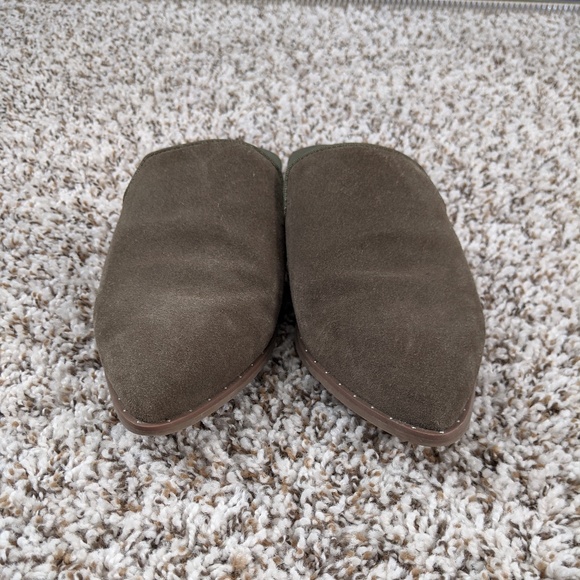 Olive Suede Mules - Picture 4 of 6